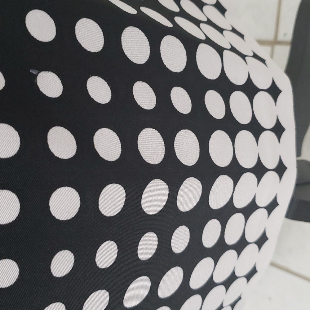 Voir Voir Black/White Sleeveless Belted Polka-dot Dress SIZE 12 - Picture 8 of 8
